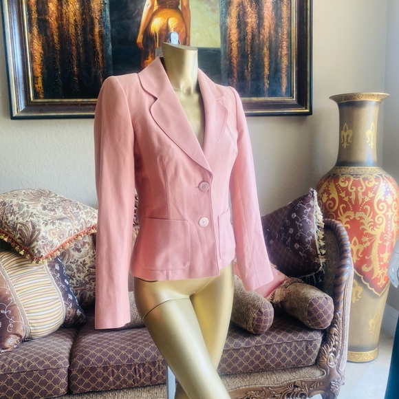 LUCA LUCA Blush Cotton 2 Button Blazer Jacket sz 40 - Picture 3 of 8